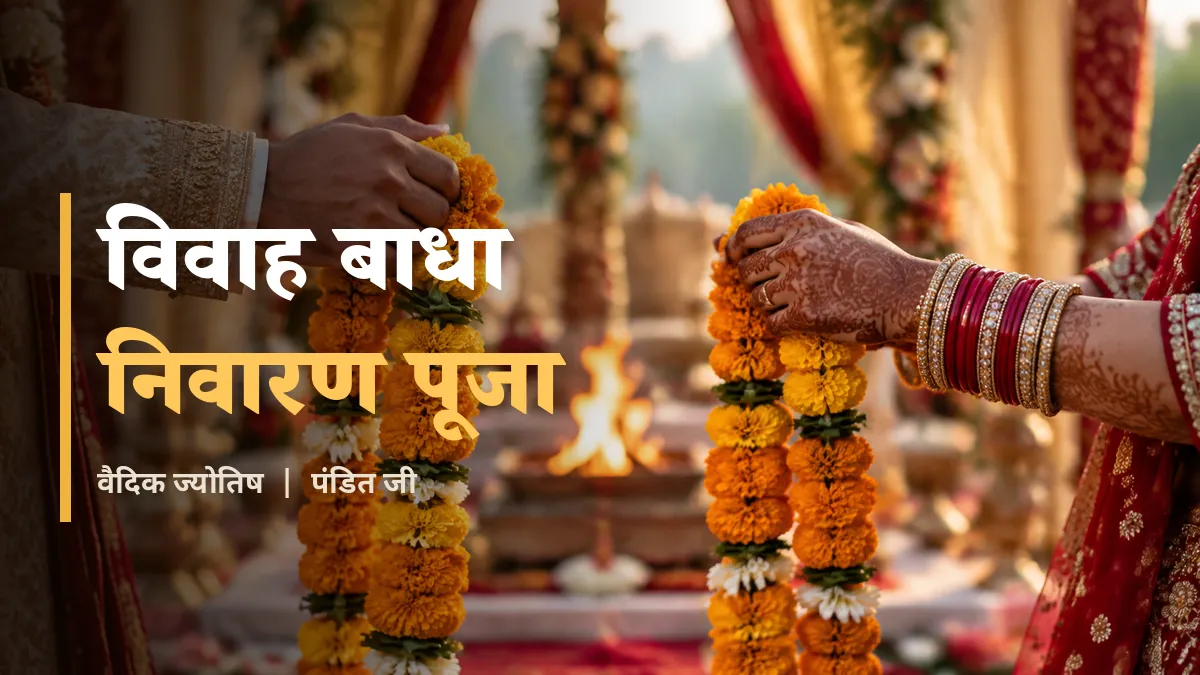 विवाह बाधा निवारण पूजा - विवाह मंडप में पुष्प माला का आदान-प्रदान